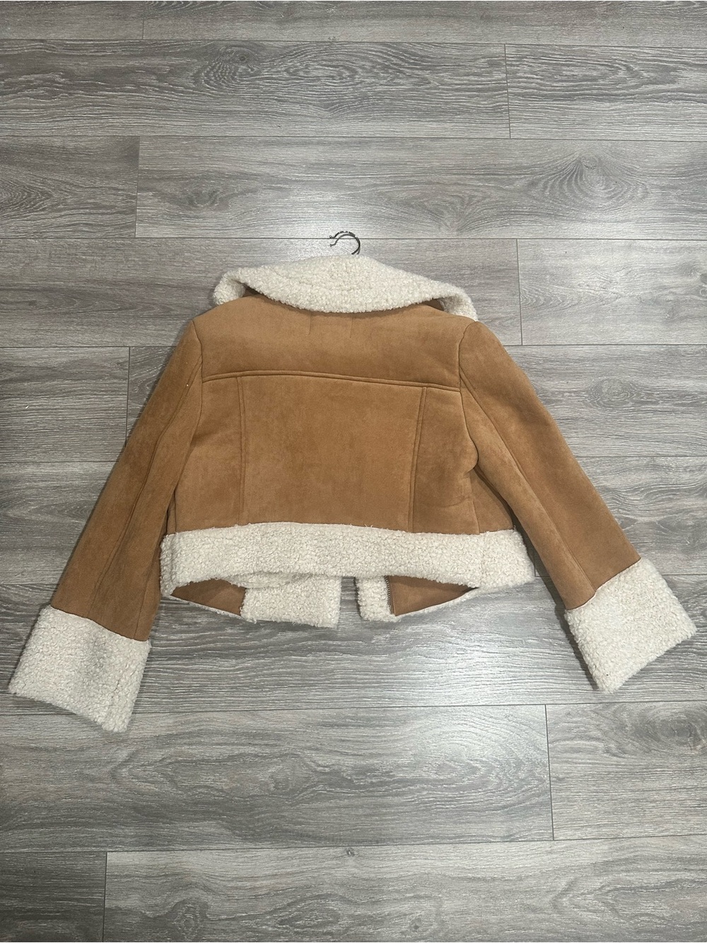 7 For All Mankind Tan Suede Teddy Shearling Jacket - Picture 3 of 3